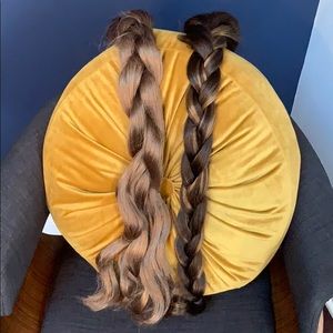 Synthetic hair braid on ponytail holder